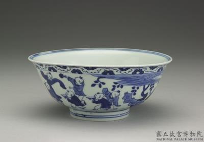 图片[2]-Bowl with decoration of children at play in underglaze blue, Ming dynasty, Jiajing reign (1522-1566)-China Archive